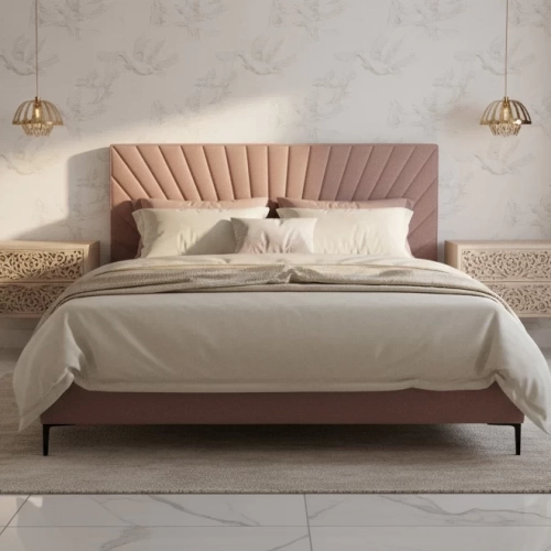 ŁÓŻKO TAPICEROWANE NA NÓŻKACH Z POJEMNIKIEM NA POŚCIEL SENsun 180x200